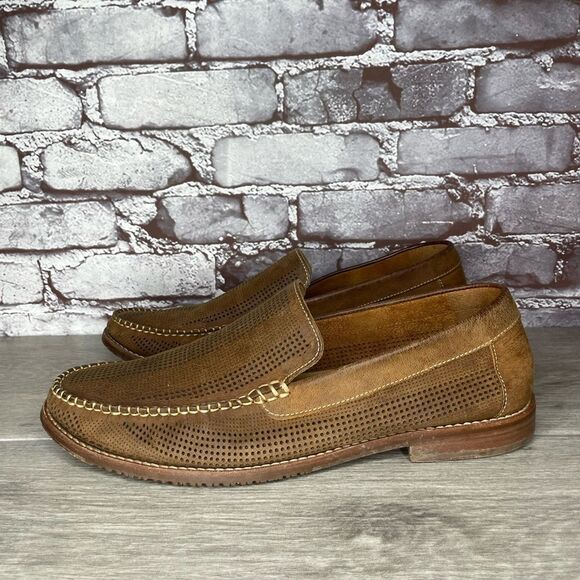 Tommy Bahama Felton Tan Brown Leather Perforated Casual Loafers Men 11M US/44EU main image 5